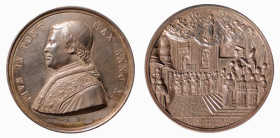 ROMA - PIO IX (1846-1870) PROCLAMAZIONE DEL DOGMA DELL'IMMACOLATA CONCEZIONE - MEDAGLIA ANNUALE IN AR - ANNO XI - D/Busto con berrettino mozzetta e st...