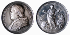 ROMA - PIO IX (1846-1870) CONTRO I NEMICI DELLO STATO PONTIFICIO - MEDAGLIA ANNUALE IN AR - ANNO XVI - D/Busto con berrettino mozzetta e stola a s. PI...