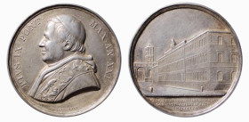 ROMA - PIO IX (1846-1870) NUOVO OSPEDALE PSICHIATRICO - MEDAGLIA ANNUALE IN AR - ANNO XXI - D/Busto con berrettino mozzetta e stola a s. PIVS IX PONT ...