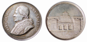 ROMA - PIO IX (1846-1870) INGRESSO AL CIMITERO DEL VERANO - MEDAGLIA ANNUALE IN AR - ANNO XXV - D/Busto con berrettino mozzetta e stola a s. PIVS IX P...