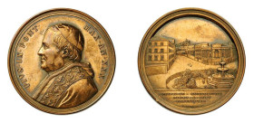 ROMA - PIO IX (1846-1878) MEDAGLIA AE - ANNO XXX - Nuovo ricovero per i poveri - D/Busto a s. con berretto e stola PIVS IX PONT MAX AN XXX R/Il nuovo ...