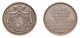 ROMA - SEDE VACANTE (1878) MEDAGLIA IN AE - Maresciallo del Conclave Principe Mario Chigi - D/Stemma coronato del Principe Mario Chigi con ai lati due...