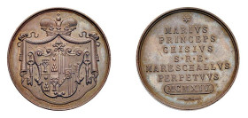 ROMA - SEDE VACANTE (1914) MEDAGLIA AE - Maresciallo del Conclave Principe Mario Chigi - D/Stemma coronato del Principe Chigi avvolto da un manto, con...