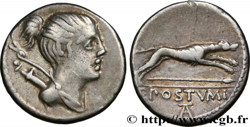 POSTUMIA
Type : Denier 
Date : 74 AC. 
Mint name / Town : Rome 
Metal : silv...