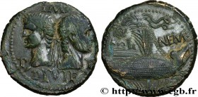 NEMAUSUS - NIMES - AUGUSTUS and AGRIPPA
Type : Dupondius 
Date : c. 10-14 AD. 
Mint name / Town : Gaule, Nîmes 
Metal : bronze 
Diameter : 27,5, ...