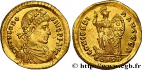 THEODOSIUS I
Type : Solidus 
Date : 388-392 
Mint name / Town : Constantinople 
Metal : gold 
Millesimal fineness : 1000 ‰
Diameter : 21 mm
Ori...