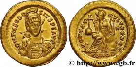 THEODOSIUS II
Type : Solidus 
Date : 431-432 
Mint name / Town : Constantinople 
Metal : gold 
Millesimal fineness : 1000 ‰
Diameter : 21 mm
Or...