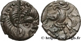 CORIOSOLITÆ (Area of Corseul, Cotes d'Armor)
Type : Quart de statère de billon, classe III au nez en epsilon 
Date : c. 80-50 AC. 
Mint name / Town...