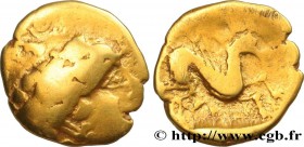 ARMORICA, Uncertain
Type : Quart de statère au griffon 
Date : c. 80-50 AC. 
Metal : gold 
Diameter : 12 mm
Orientation dies : 6 h.
Weight : 1,7...