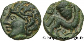AMBIANI (Area of Amiens)
Type : Bronze au cheval et à la tête de face 
Date : c. 60-40 AC. 
Mint name / Town : Amiens (80) 
Metal : bronze 
Diame...