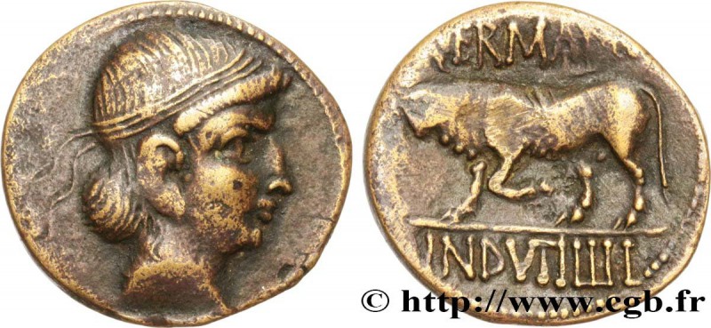 GALLIA BELGICA - REMI (Area of Reims)
Type : Bronze GERMANVS INDVTILLI au taure...