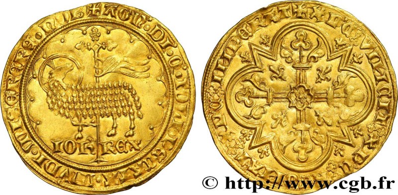 JOHN II "THE GOOD"
Type : Mouton d'or 
Date : 17/01/1355 
Metal : gold 
Mill...