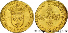 CHARLES IX
Type : Écu d'or au soleil, 1er type 
Date : 1567 
Mint name / Town : Nantes 
Quantity minted : 7599 
Metal : gold 
Millesimal finenes...