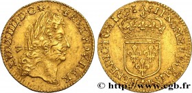LOUIS XIV "THE SUN KING"
Type : Demi-louis d'or à l'écu, type transitoire aux mèches groupées 
Date : 1691 
Mint name / Town : Paris 
Metal : gold...