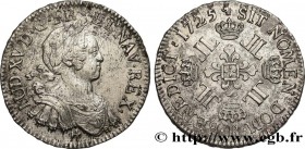 LOUIS XV THE BELOVED
Type : Écu dit "aux huit L" 
Date : 1725 
Mint name / Town : Orléans 
Quantity minted : 1004053 
Metal : silver 
Millesimal...