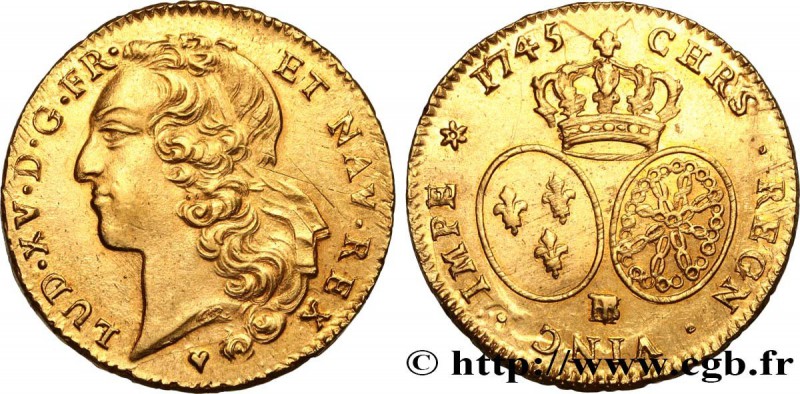 LOUIS XV THE BELOVED
Type : Double louis dit "au bandeau" 
Date : 1745 
Mint ...