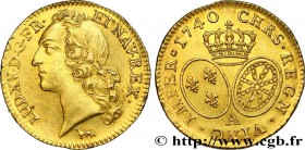 LOUIS XV THE BELOVED
Type : Louis d'or dit "au bandeau" 
Date : 1740 
Mint name / Town : Paris 
Quantity minted : 49368 
Metal : gold 
Millesima...