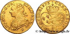 LOUIS XVI
Type : Louis dit "aux lunettes" ou "au buste habillé" 
Date : 1775 
Mint name / Town : Paris 
Quantity minted : 220565 
Metal : gold 
...