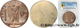 LOUIS XVI
Type : Épreuve uniface en étain de Droz pour le revers l’écu “dit constitutionnel” 
Date : 1791 
Metal : tin 
Diameter : 38,5 mm
Edge :...