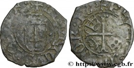 NAVARRE - KINGDOM OF NAVARRE - HENRI OF ALBRET
Type : Denier 
Date : après 1541 
Date : n.d. 
Metal : billon 
Diameter : 18 mm
Orientation dies ...