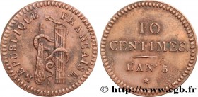 DIRECTOIRE
Type : Essai de 10 centimes à la massue 
Date : An 3 (1794-1795) 
Mint name / Town : Paris 
Quantity minted : --- 
Metal : copper 
Di...