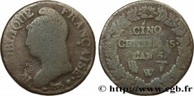 DIRECTOIRE
Type : Cinq centimes Dupré, grand module 
Date : An 6/5 (1797-1798) 
Mint name / Town : Lille 
Quantity minted : 290507 
Metal : coppe...