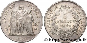 CONSULATE
Type : 5 francs Union et Force, Union serré, seulement glands intérieurs 
Date : An 11 (1802-1803) 
Mint name / Town : Paris 
Quantity m...