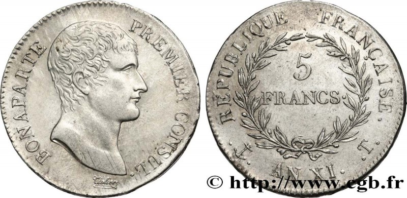 CONSULATE
Type : 5 francs Bonaparte Premier Consul 
Date : An XI (1802-1803) ...