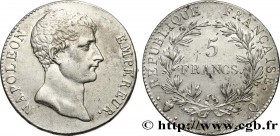 PREMIER EMPIRE / FIRST FRENCH EMPIRE
Type : 5 francs Napoléon Empereur, type intermédiaire 
Date : An 12 (1803-1804) 
Mint name / Town : Perpignan ...