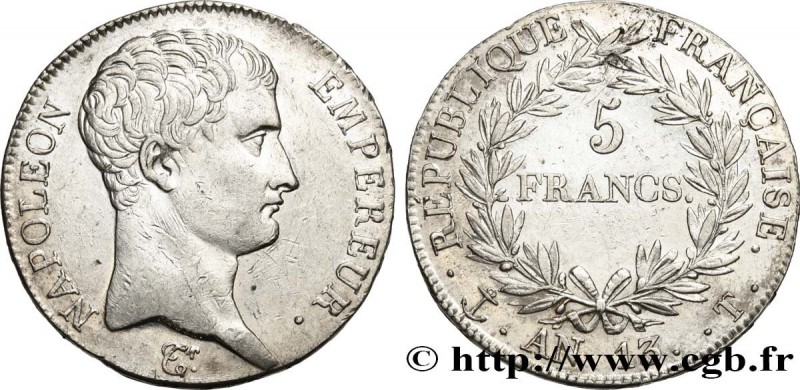PREMIER EMPIRE / FIRST FRENCH EMPIRE
Type : 5 francs Napoléon Empereur, Calendr...