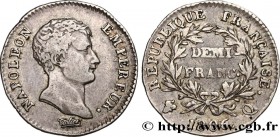 PREMIER EMPIRE / FIRST FRENCH EMPIRE
Type : Demi-franc Napoléon Empereur, Calendrier grégorien 
Date : 1806 
Mint name / Town : Perpignan 
Quantit...