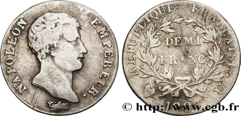 PREMIER EMPIRE / FIRST FRENCH EMPIRE
Type : Demi-franc Napoléon Empereur, Calen...