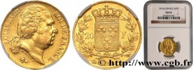 LOUIS XVIII
Type : 20 francs or Louis XVIII, tête nue 
Date : 1816 
Mint name / Town : Perpignan 
Quantity minted : 8.172 
Metal : gold 
Millesi...