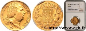 LOUIS XVIII
Type : 20 francs or Louis XVIII, tête nue 
Date : 1824 
Mint name / Town : Marseille 
Quantity minted : 1983 
Metal : gold 
Millesim...