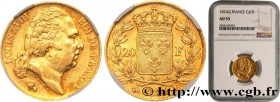LOUIS XVIII
Type : 20 francs or Louis XVIII, tête nue 
Date : 1824 
Mint name / Town : Perpignan 
Quantity minted : 11848 
Metal : gold 
Millesi...
