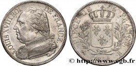 LOUIS XVIII
Type : 5 francs Louis XVIII, buste habillé 
Date : 1814 
Mint name / Town : Rouen 
Quantity minted : 633.669 
Metal : silver 
Diamet...