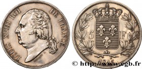 LOUIS XVIII
Type : Pièce de présentation de 5 francs Louis XVIII, tête nue 
Date : 1815 
Quantity minted : --- 
Metal : silver 
Millesimal finene...