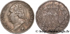 LOUIS XVIII
Type : 2 francs Louis XVIII 
Date : 1824 
Mint name / Town : Lyon 
Quantity minted : 8388 
Metal : silver 
Millesimal fineness : 900...