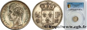CHARLES X
Type : 1/4 franc Charles X 
Date : 1827 
Mint name / Town : Toulouse 
Quantity minted : 4286 
Metal : silver 
Millesimal fineness : 90...
