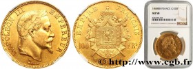 SECOND EMPIRE
Type : 100 francs or Napoléon III, tête laurée 
Date : 1868 
Mint name / Town : Strasbourg 
Quantity minted : --- 
Metal : gold 
M...