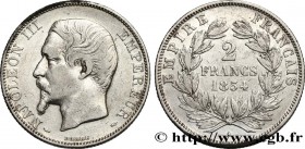 SECOND EMPIRE
Type : 2 francs Napoléon III, tête nue 
Date : 1854 
Mint name / Town : Paris 
Quantity minted : 214.951 
Metal : silver 
Diameter...