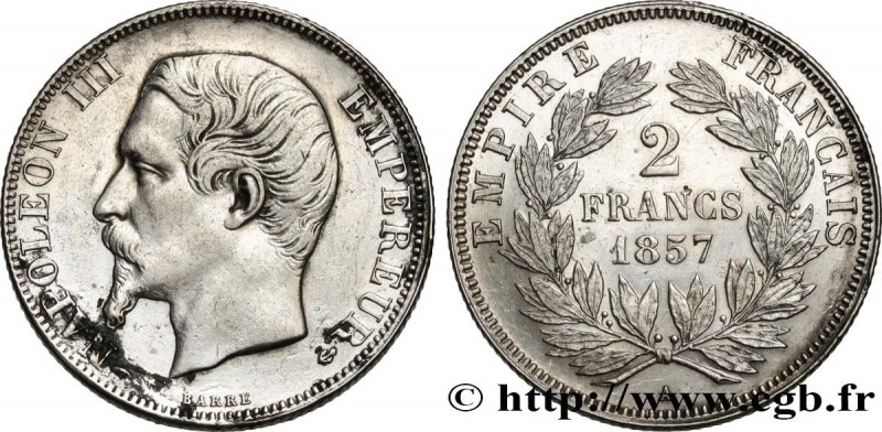 SECOND EMPIRE
Type : 2 francs Napoléon III, tête nue 
Date : 1857 
Mint name ...