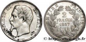 SECOND EMPIRE
Type : 2 francs Napoléon III, tête nue 
Date : 1857 
Mint name / Town : Paris 
Quantity minted : 338780 
Metal : silver 
Millesima...