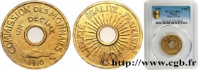 III REPUBLIC
Type : Essai de un décime / 10 centimes 
Date : 1910 
Quantity minted : --- 
Metal : bronze-aluminium 
Diameter : 25,05 mm
Orientat...