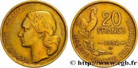 IV REPUBLIC
Type : 20 francs G. Guiraud 
Date : 1954 
Mint name / Town : Beaumont-Le-Roger 
Quantity minted : --- 
Metal : bronze-aluminium 
Dia...