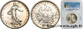 V REPUBLIC
Type : Essai de 5 francs Semeuse, argent, grand 5 
Date : 1959 
Mint name / Town : Paris 
Quantity minted : 4000 
Metal : silver 
Mil...