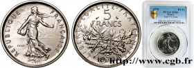 V REPUBLIC
Type : Essai de 5 francs Semeuse, nickel 
Date : 1970 
Mint name / Town : Paris 
Quantity minted : 5000 
Metal : copper nickel 
Diame...