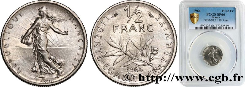 V REPUBLIC
Type : Pré-série d'un 1/2 franc Semeuse, petit module, avec différen...