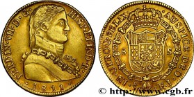 CHILE - FERDINAND VII
Type : 8 Escudos 
Date : 1811 
Mint name / Town : Santiago 
Quantity minted : 44000 
Metal : gold 
Millesimal fineness : 8...