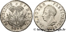 HAITI - REPUBLIC
Type : 50 Centimes Jean-Pierre Boyer an 29 
Date : 1832 
Metal : silver 
Diameter : 25 mm
Orientation dies : 12 h.
Weight : 5,0...